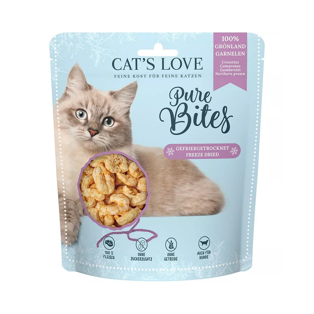 Cat´s Love Snacks para Gatos Monoproteico 30 Gr sabor camarón