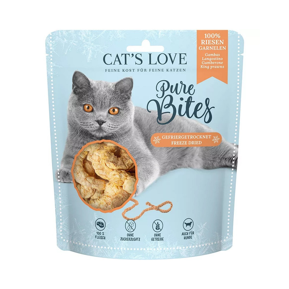 Cat´s Love Snacks para Gatos Monoproteico 25 Gr sabor langostino