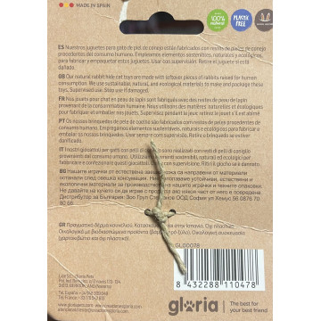 Gloria Rogers Ratón con rabito de cuero Para Gatos 12 cm