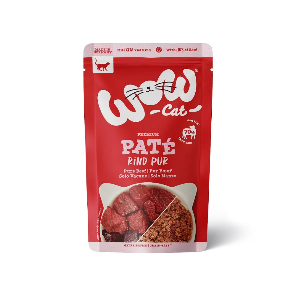 Wow Pate en Sobre de Puro Vacuno para Gatos