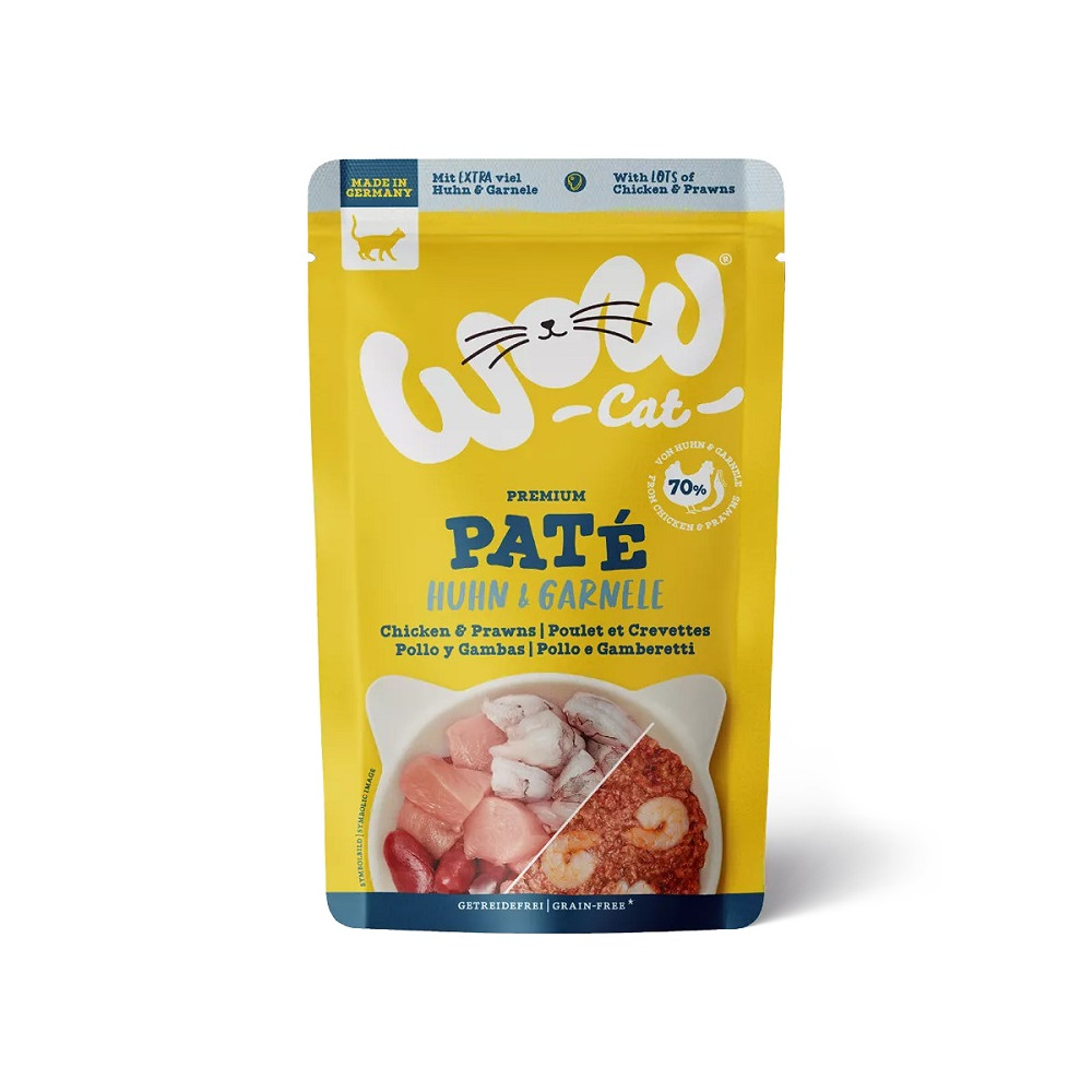 Wow Pate en Sobre de Pollo Y Gambas para Gatos