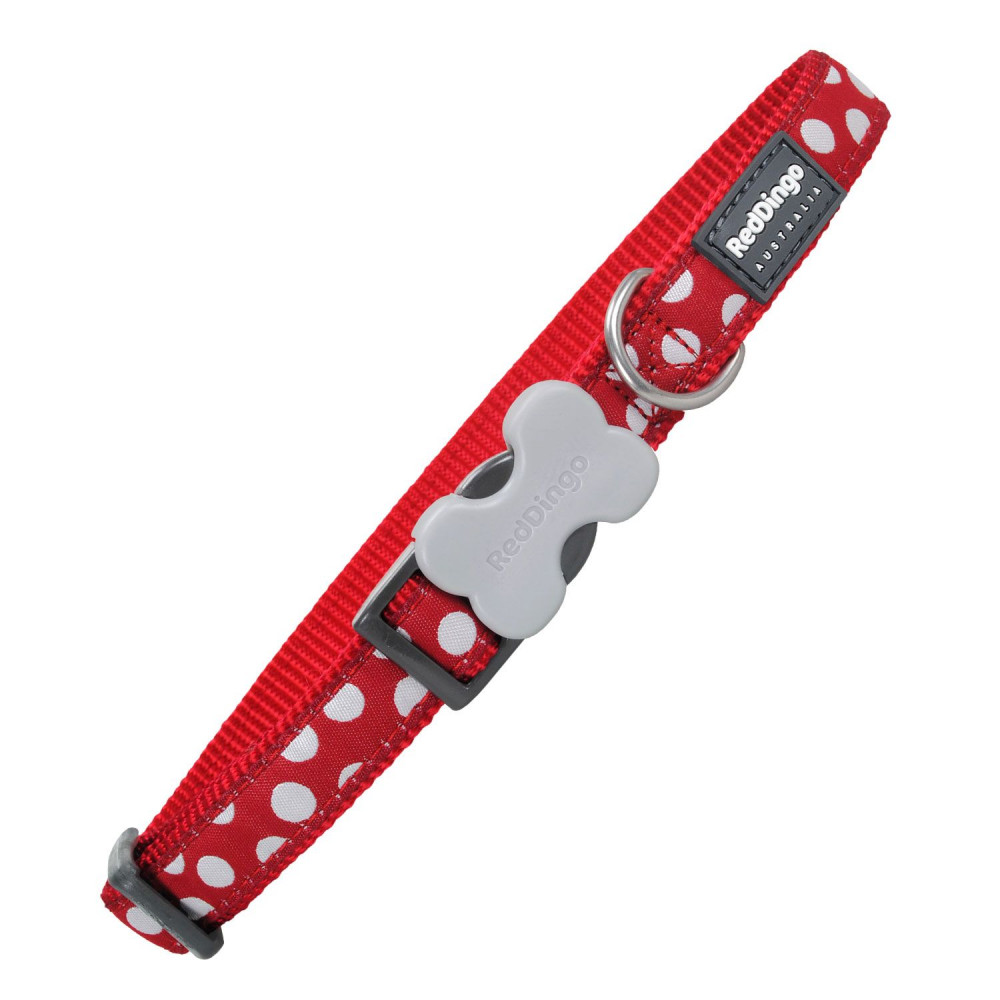 Gloria Red Dingo Collar para Perro Style WHITE SPOTS