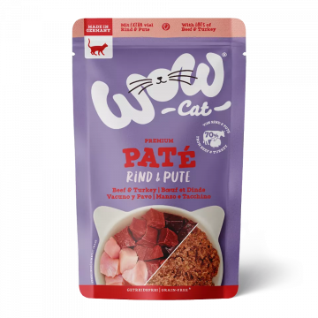 Wow Multipack Pate en Sobre para Gatos Adultos TERNERA y PAVO