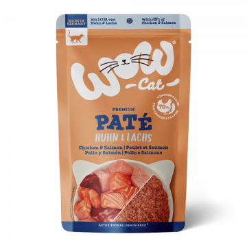 Wow Multipack Pate en Sobre para Gatos Adultos POLLO y SALMÓN