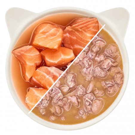 Wow Sobre de Salmon en Salsa para Gatos TEXTURA
