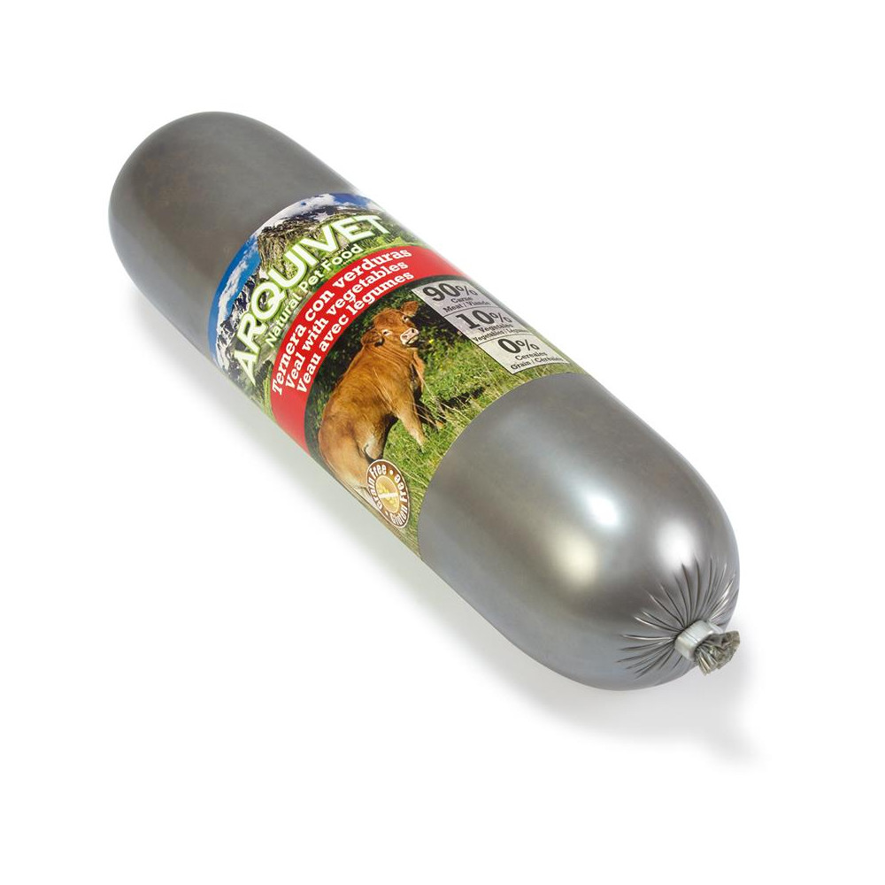 Arquivet Salchicha Sin Cereales Ternera con Verduras para Perros 500 Gr