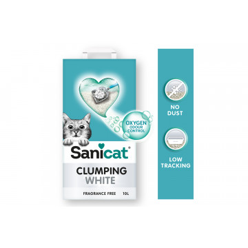 Sanicat Clumping White Arena Blanca Aglomerante Para Gatos Sin Perfume