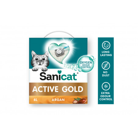 Sanicat Active Gold Arena Para Gatos Aroma Argán