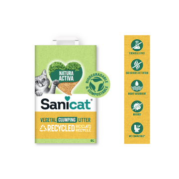 Sanicat Natura Activa Recycled Vegetal Clumping Arena Para Gatos