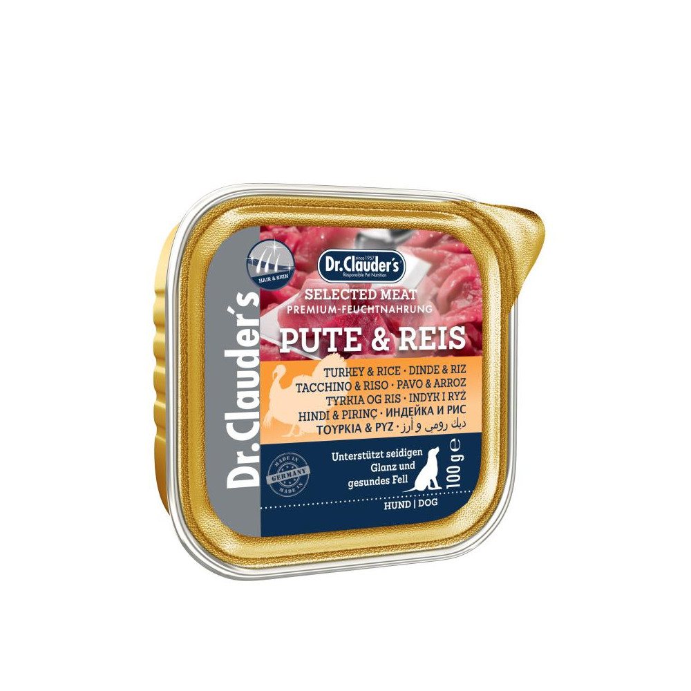 Dr.Clauders Tarrina Premium de Pavo y Arroz para Perros