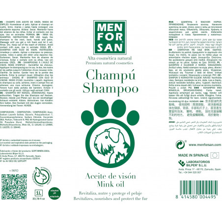 Menforsan Champú protector Aceite de Visón 1 LITRO ETIQUETA!