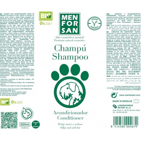 Menforsan Champú Acondicionador Antinudos 300 ML ETIQUETA