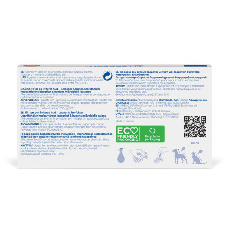 Virbac Pipeta para el cuidado de la piel de Perros y Gatos Allerderm Spot-on -10 Kg ETIQUETA