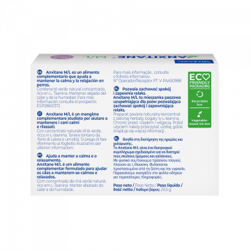 Virbac Anxitane Comprimidos Naturales para Combatir el estrés de Perros y Gatos Talla M/L ETIQUETA