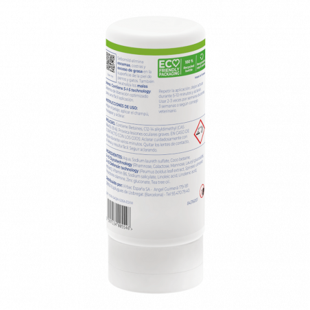 Virbac Sebomild Champú Dermatológico para Perros y Gatos etiqueta