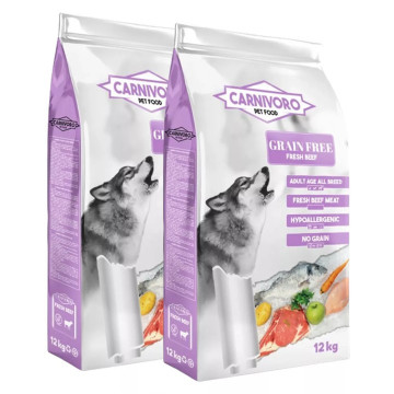 Carnívoro Grain Free Fresh Ternera y Lentejas 2 x 12 Kg