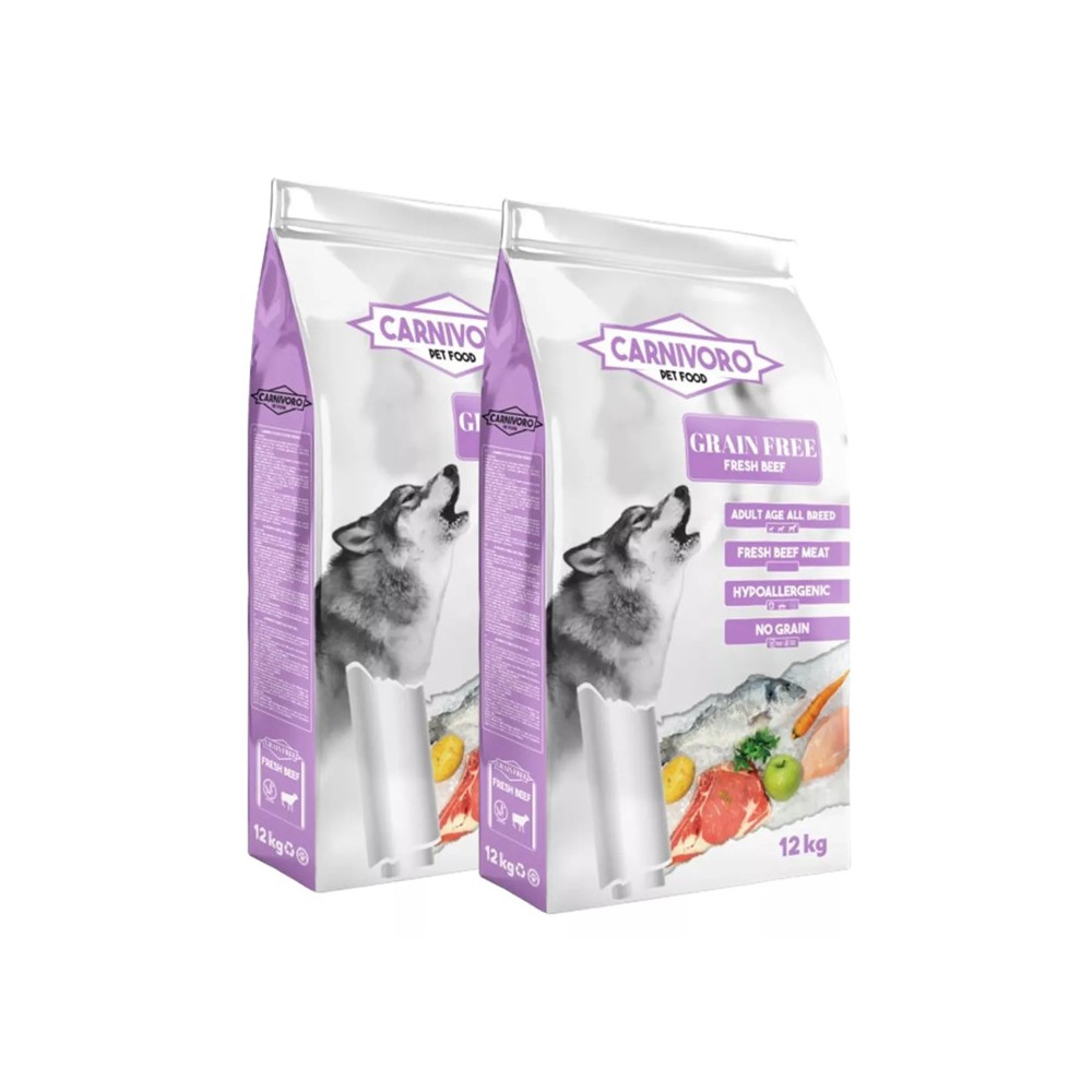 Carnívoro Grain Free Fresh Ternera y Lentejas 2 x 12 Kg