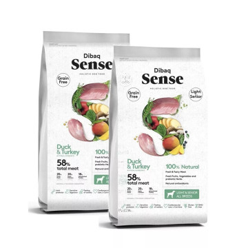 Dibaq Sense Grain Free Pato & Pavo (Light & Senior) 2 X 12 Kg