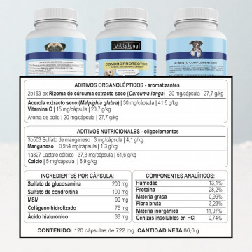 Vittalogy Condroprotector Para Perros 120 Cápsulas