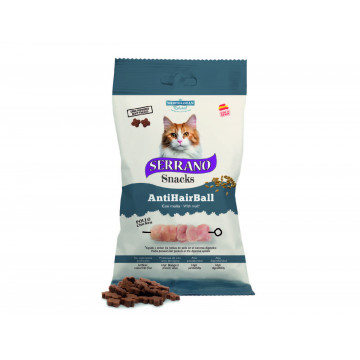 Mediterranean Serrano Snacks Para Gatos Antihairball Pollo