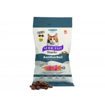Mediterranean Serrano Snacks Para Gatos Antihairball Salmon y Atun