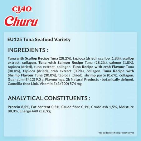 Churu Cat Variedades de Atún con Marisco 20 uds