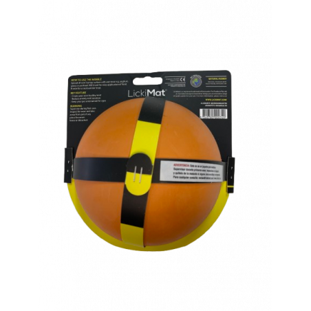 LICKIMAT Wobble Alfombrilla Comedero para Lamer color NARANJA etiqueta