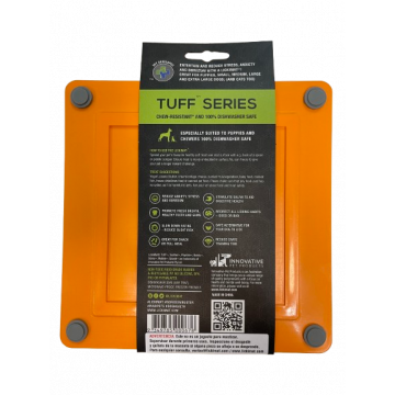 LICKIMAT Soother Tuff Alfombrilla para Lamer color NARANJA etiqueta