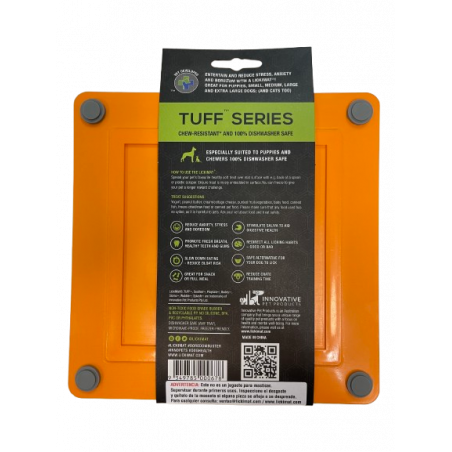 LICKIMAT Soother Tuff Alfombrilla para Lamer color NARANJA etiqueta