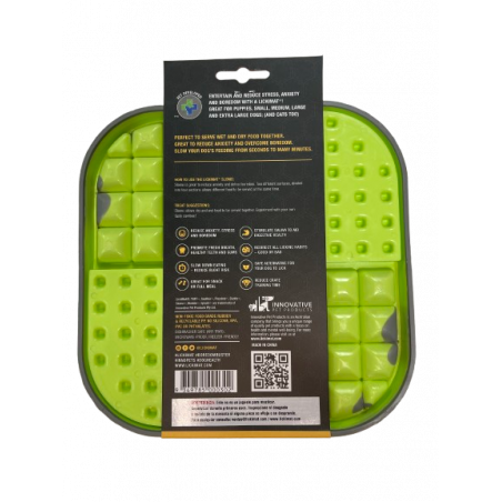 LICKIMAT Slomo Alfombrilla Plato para Lamer color VERDE etiqueta