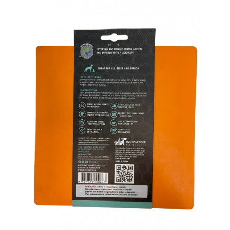 LICKIMAT Classic Playdate Alfombrilla para Lamer color NARANJA etiqueta