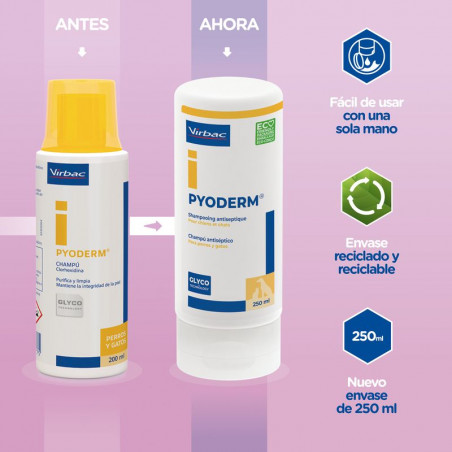 Virbac Pyoderm Champú Dermatológico para Perros y Gatos