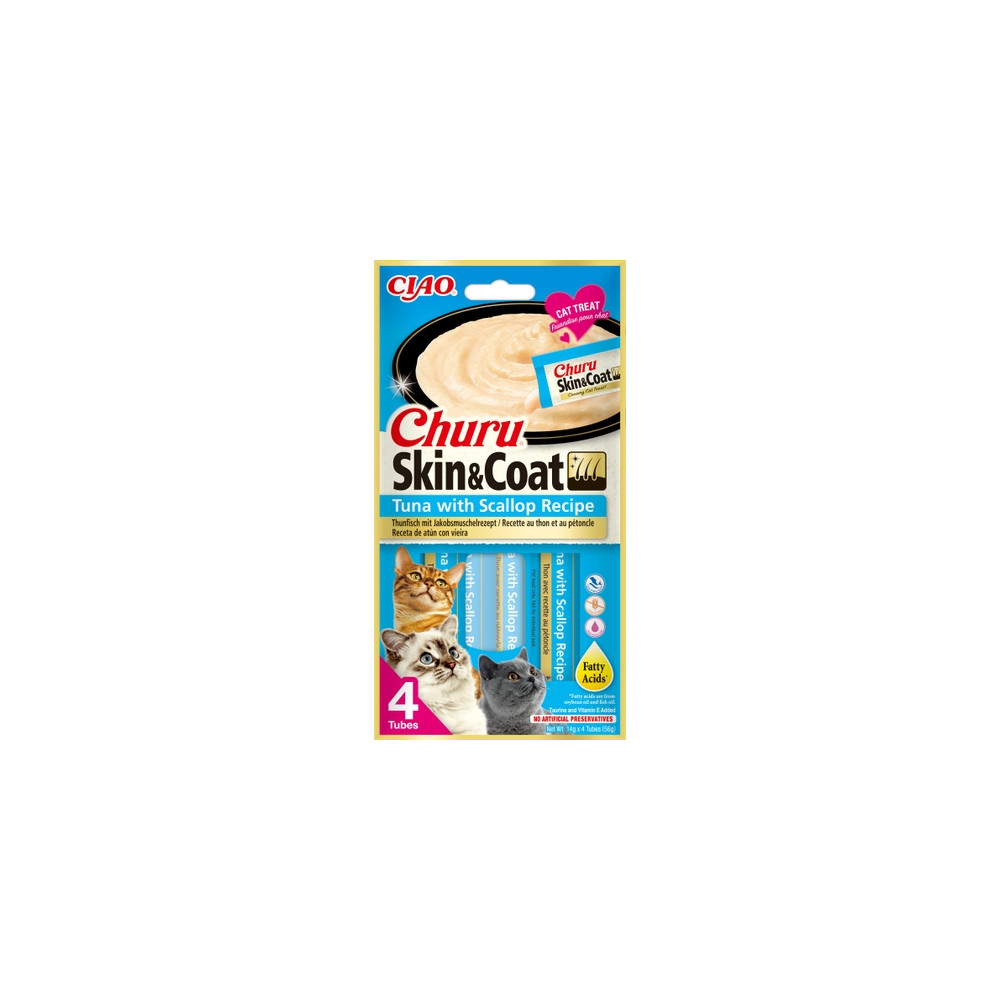 Churu Cat Skin & Coat Caja Variedades Atún y Atún con Vieira