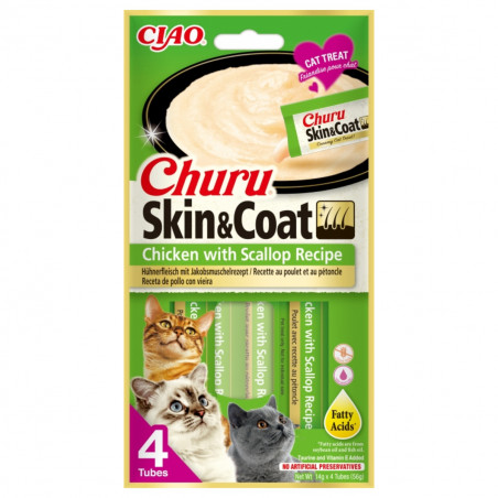 Churu Cat Skin & Coat Receta de Pollo con Vieira