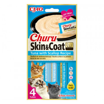 Churu Cat Skin & Coat Receta de Atún con Vieira
