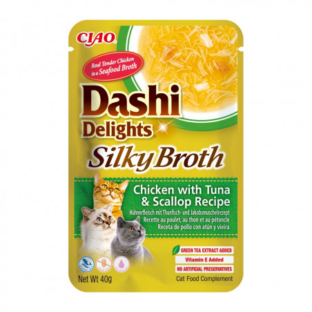 Churu Cat Dashi Delights Silky Broth Sopa de Pollo con Atún y Vieira