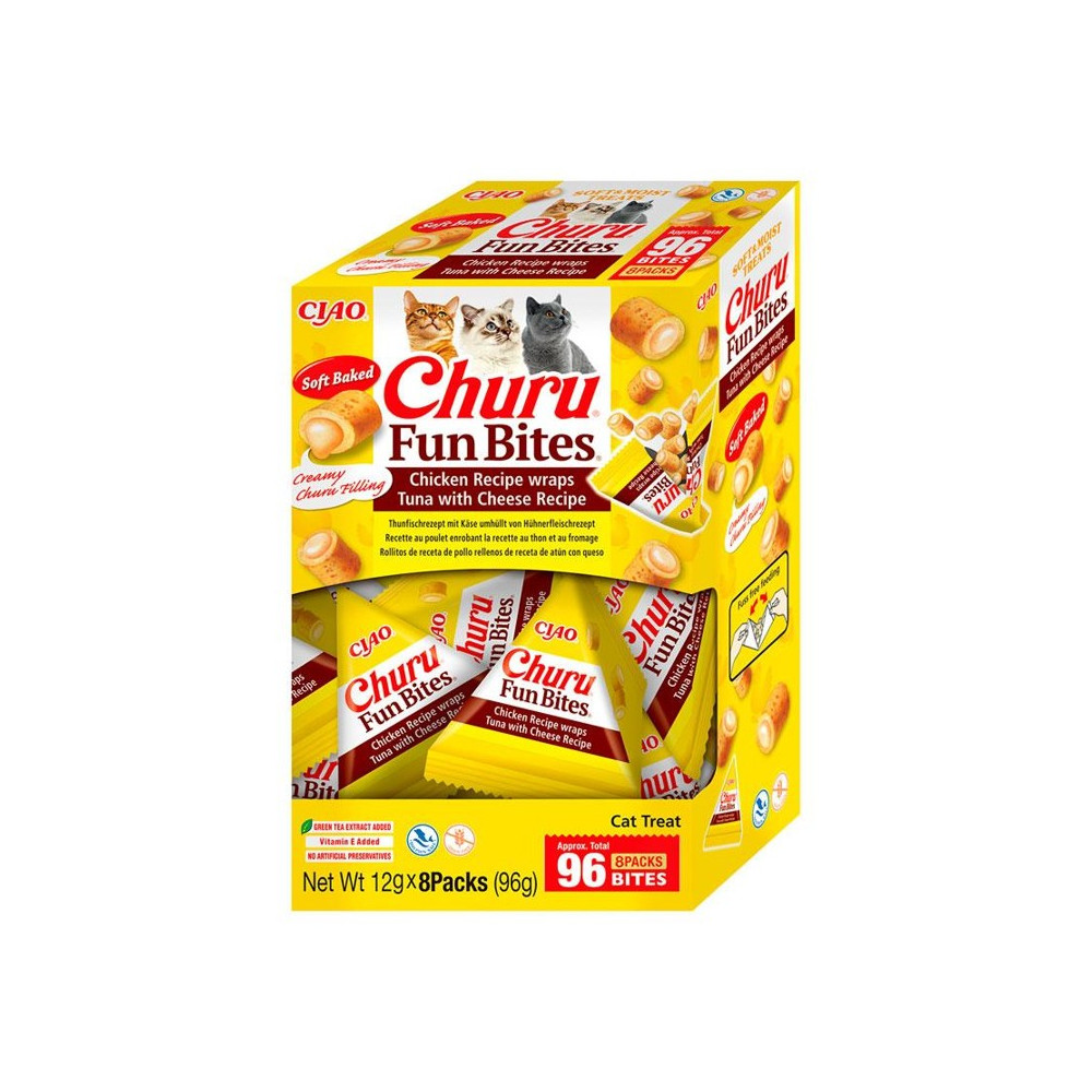 Churu Cat Fun Bites de Atún con Queso Pack 8 x 12 gr