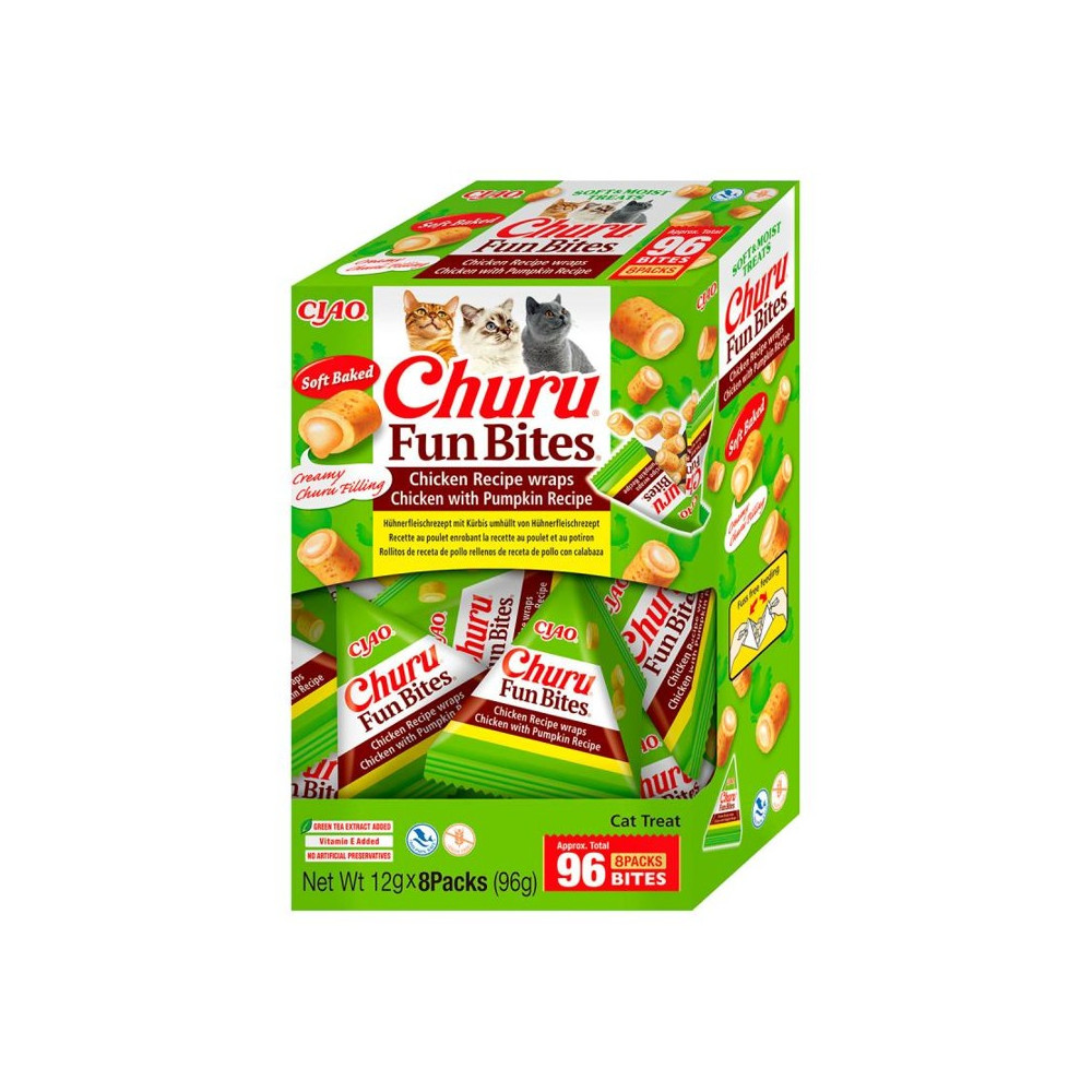 Churu Cat Fun Bites de Pollo con Calabaza Pack 8 x 12 gr