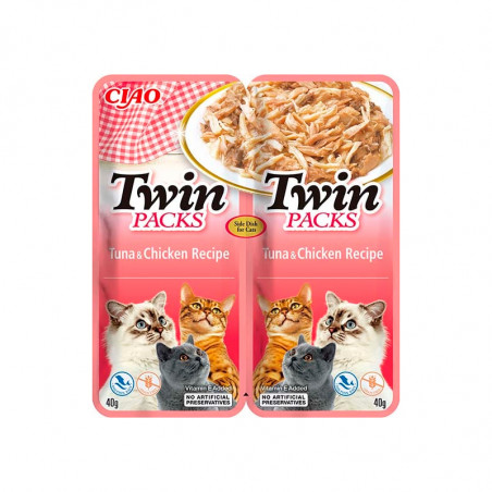 Churu Cat Twin Packs Receta de Atún y Pollo en Caldo de Atún