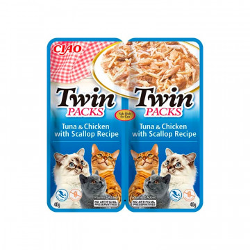 Churu Cat Twin Packs Receta de Atún y Pollo en Caldo de Vieira