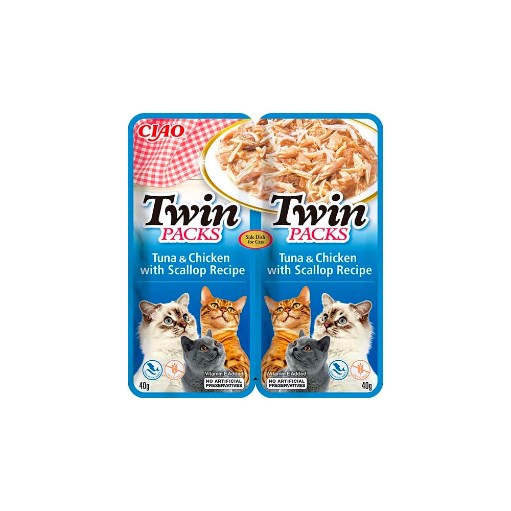 Churu Cat Twin Packs Receta de Atún y Pollo en Caldo de Vieira