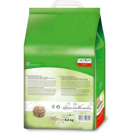 Cat´s Best Original. Arena Ecológica Aglomerante para Gatos ETIQUETA 8,6 Kg