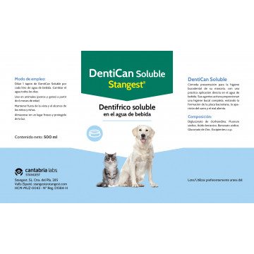 Stangest Dentican Soluble para Perros y Gatos ETIQUETA