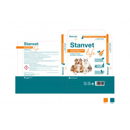 Stangest Pipetas Stanvet Life para Perros y Gatos etiquetas