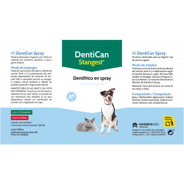 Stangest Dentican Spray Dental para Perros y Gatos ETIQUETAS