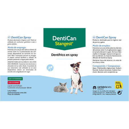 Stangest Dentican Spray Dental para Perros y Gatos ETIQUETAS