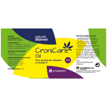 Stangest Cronicare Oil para Perros y Gatos ETIQUETA 30 ml