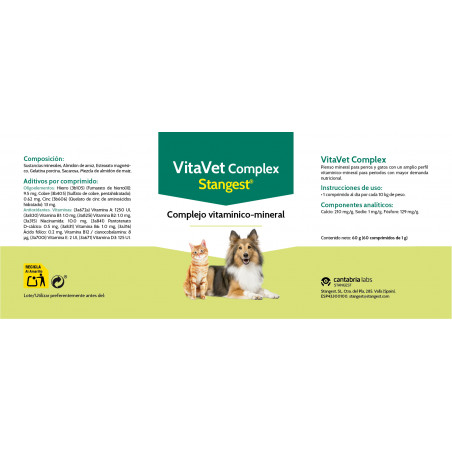 Stangest Vitavet Complex para Perros y Gatos ETIQUETA