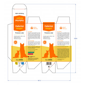 Stangest Heliovet Fotoprotector SPF50+ crema para Perros y Gatos ETIQUETA