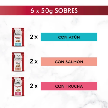 Purina Gourmet Mon Petit Sobres Atún Salmón y Trucha